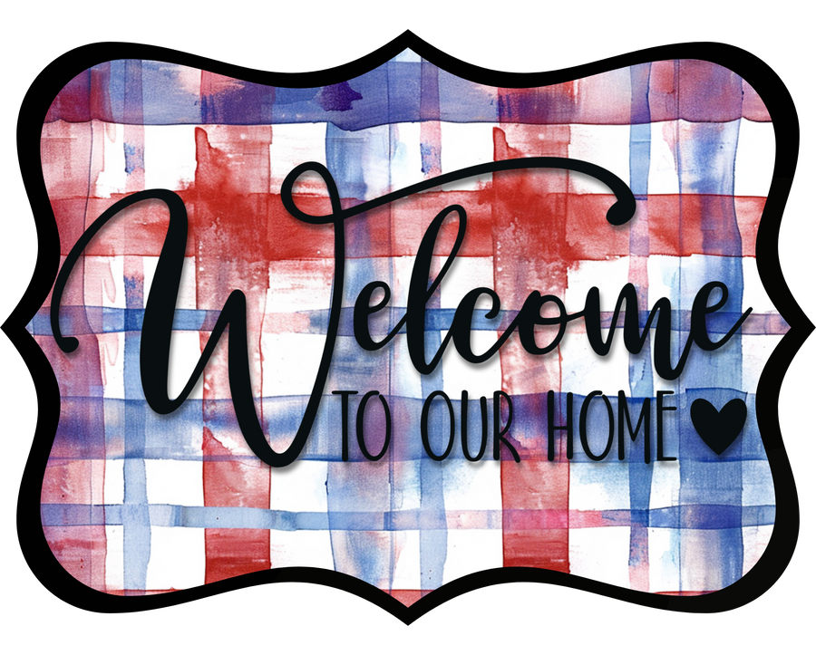 Welcome To Our Home Wood Wreath Sign - DCO-W-1516