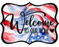 Thumbnail for Welcome To Our Home Wood Wreath Sign - DCO-W-1518