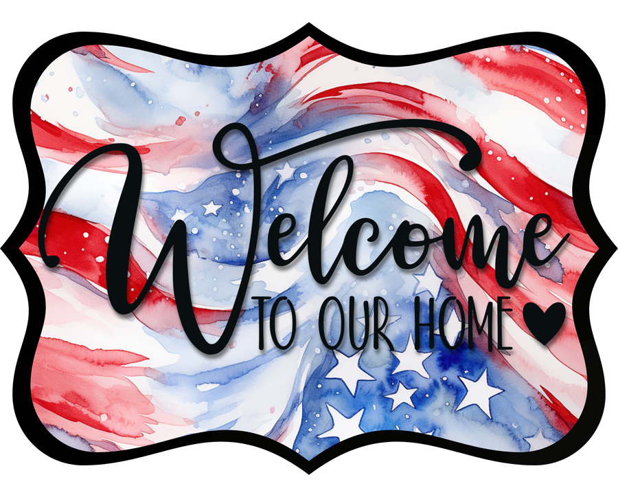 Welcome To Our Home Wood Wreath Sign - DCO-W-1518