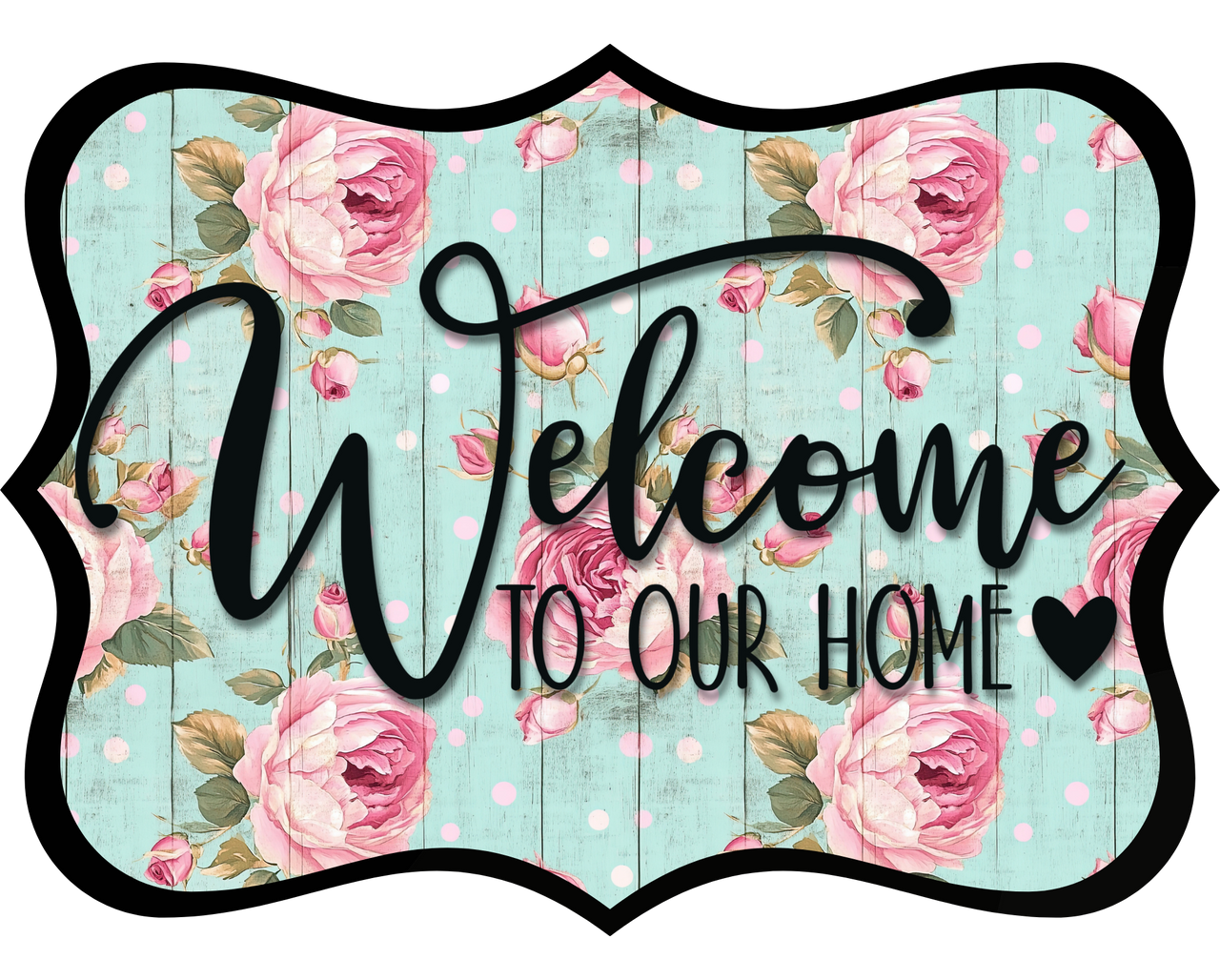 Welcome To Our Home Wood Wreath Sign - DCO-W-1520