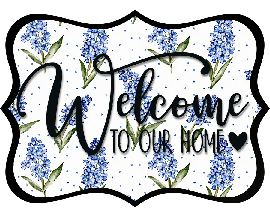 Welcome To Our Home Wood Wreath Sign - DCO-W-1521