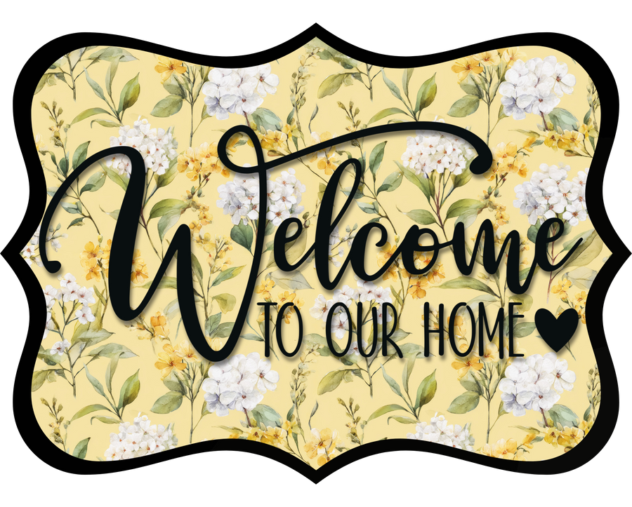 Welcome To Our Home Wood Wreath Sign - DCO-W-1523