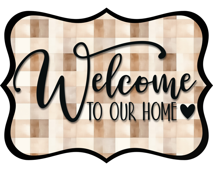 Welcome To Our Home Wood Wreath Sign - DCO-W-1524