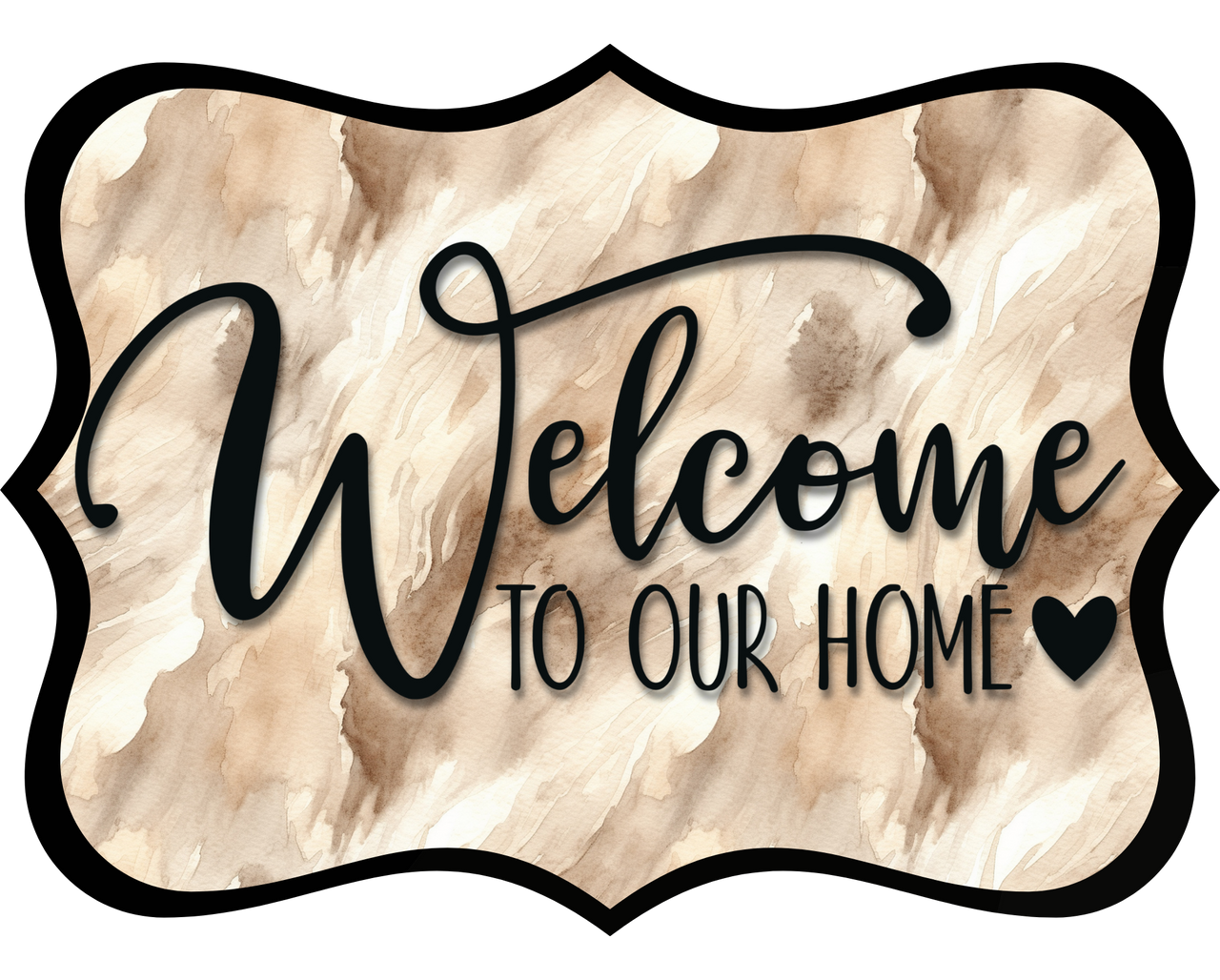 Welcome To Our Home Wood Wreath Sign - DCO-W-1528