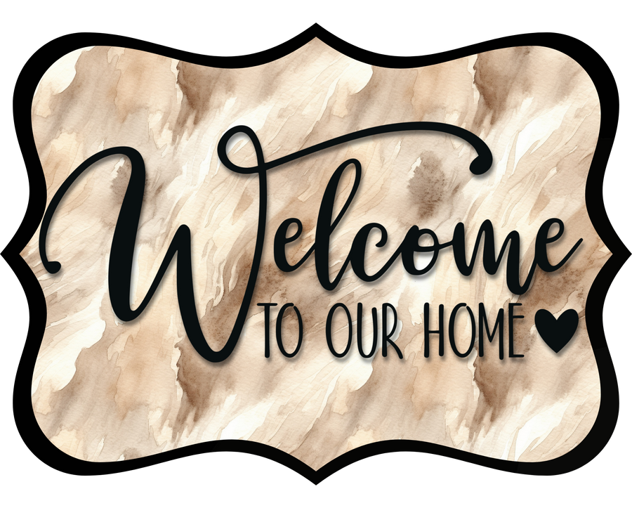 Welcome To Our Home Wood Wreath Sign - DCO-W-1528
