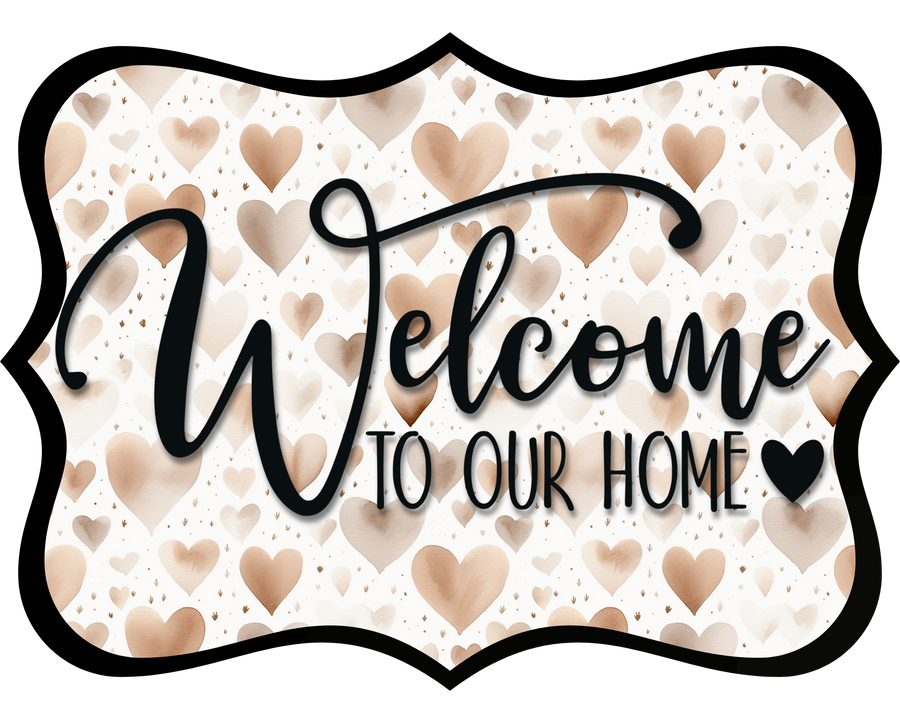 Welcome To Our Home Wood Wreath Sign - DCO-W-1529