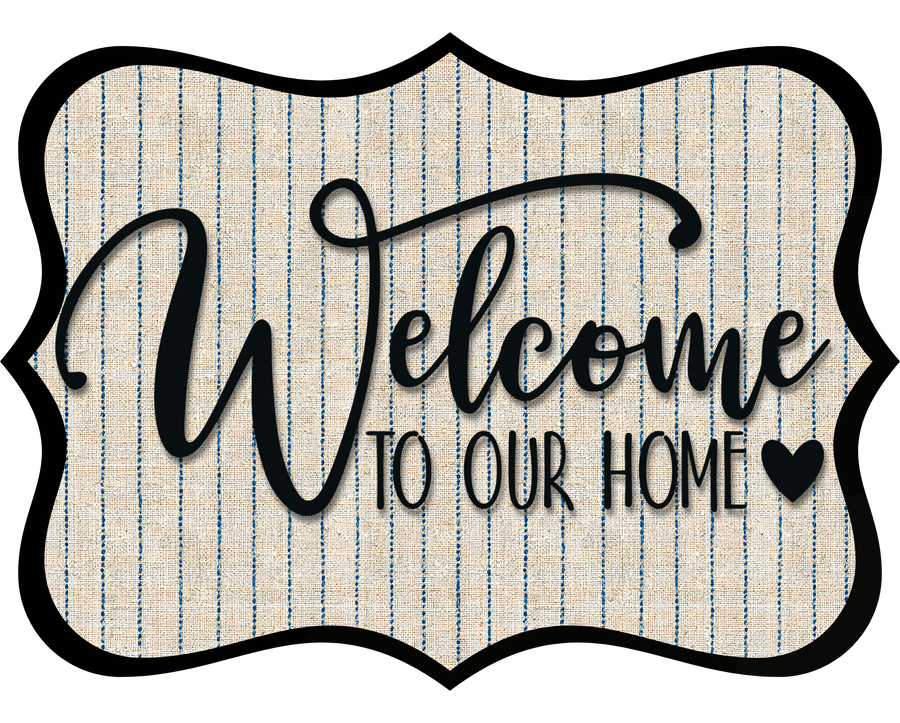 Welcome To Our Home Wood Wreath Sign - DCO-W-1530