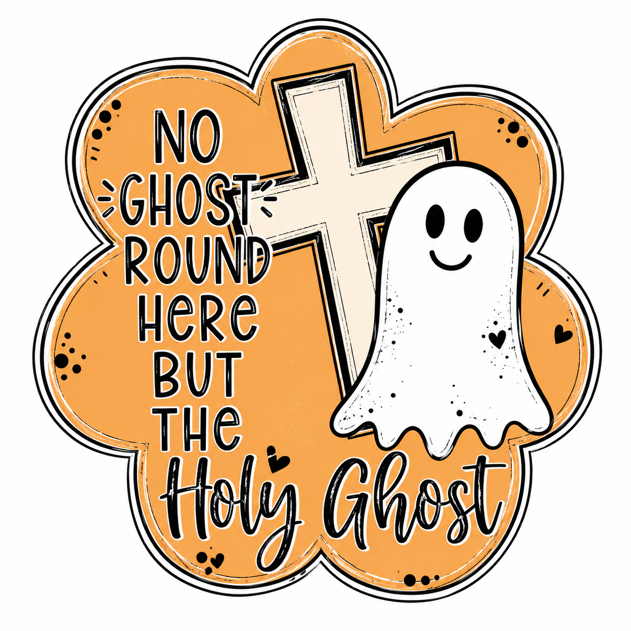 Holy Ghost Halloween 12" Wood Wreath Sign - DCO-W-1536
