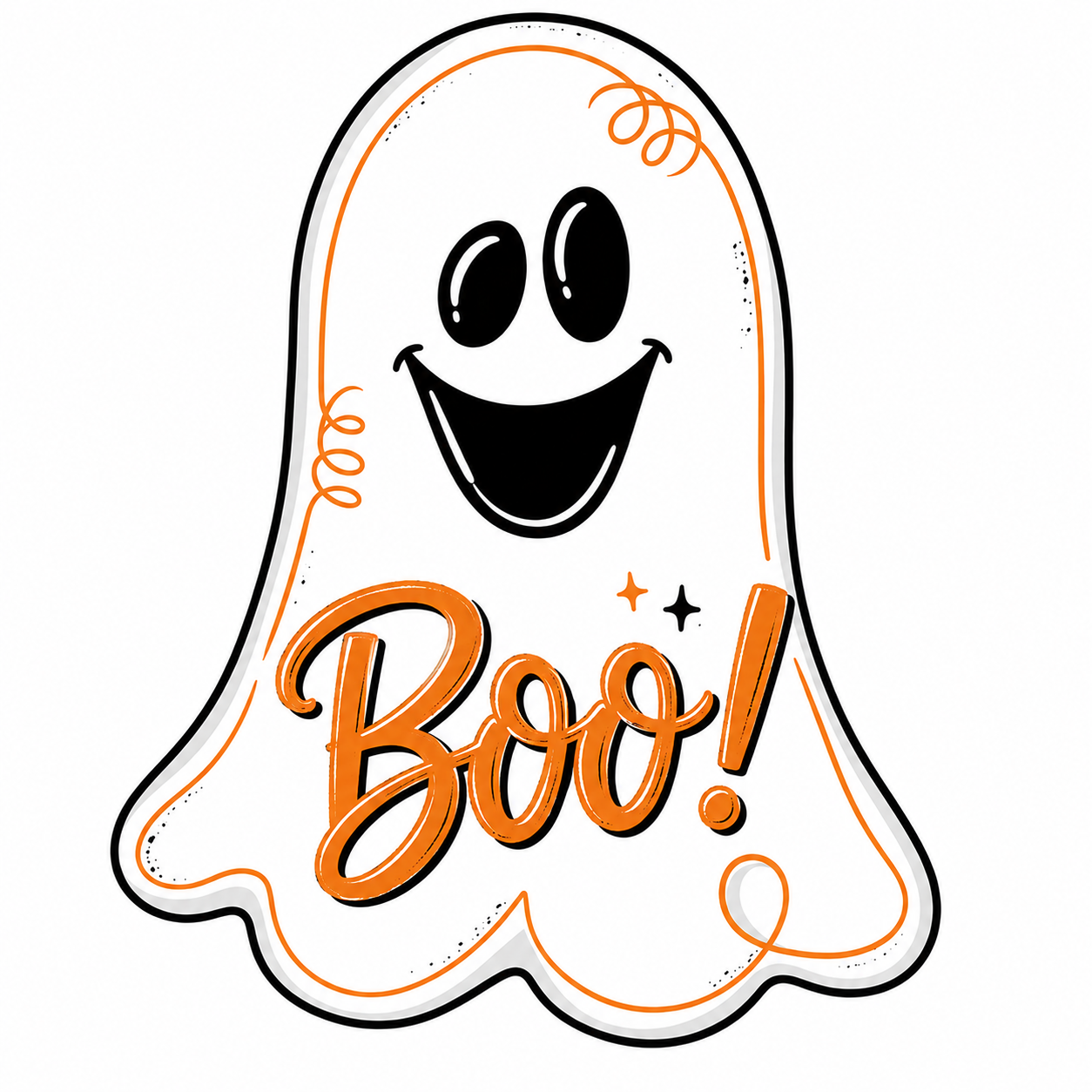 Orange Boo Ghost 12" Wood Wreath Sign - DCO-W-1537