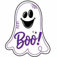 Thumbnail for Purple Boo Ghost 12" Wood Wreath Sign - DCO-W-1538