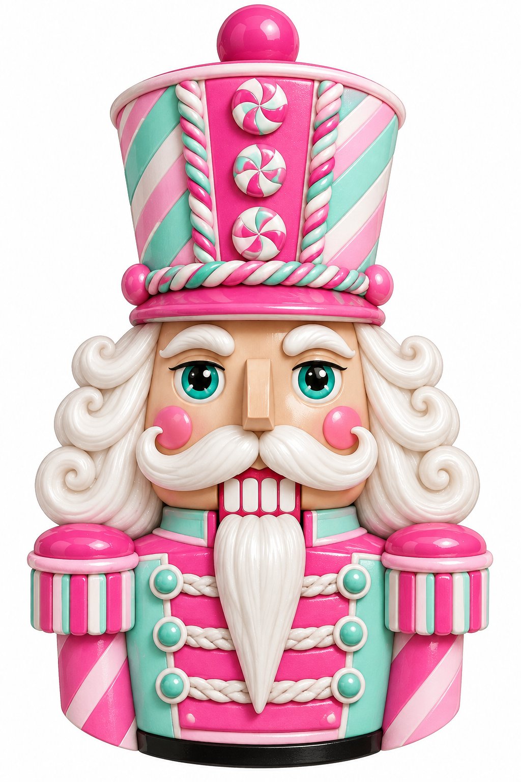 Pink Candy Stripe Nutcracker 14" Wood Wreath Sign - DCO-W-1555