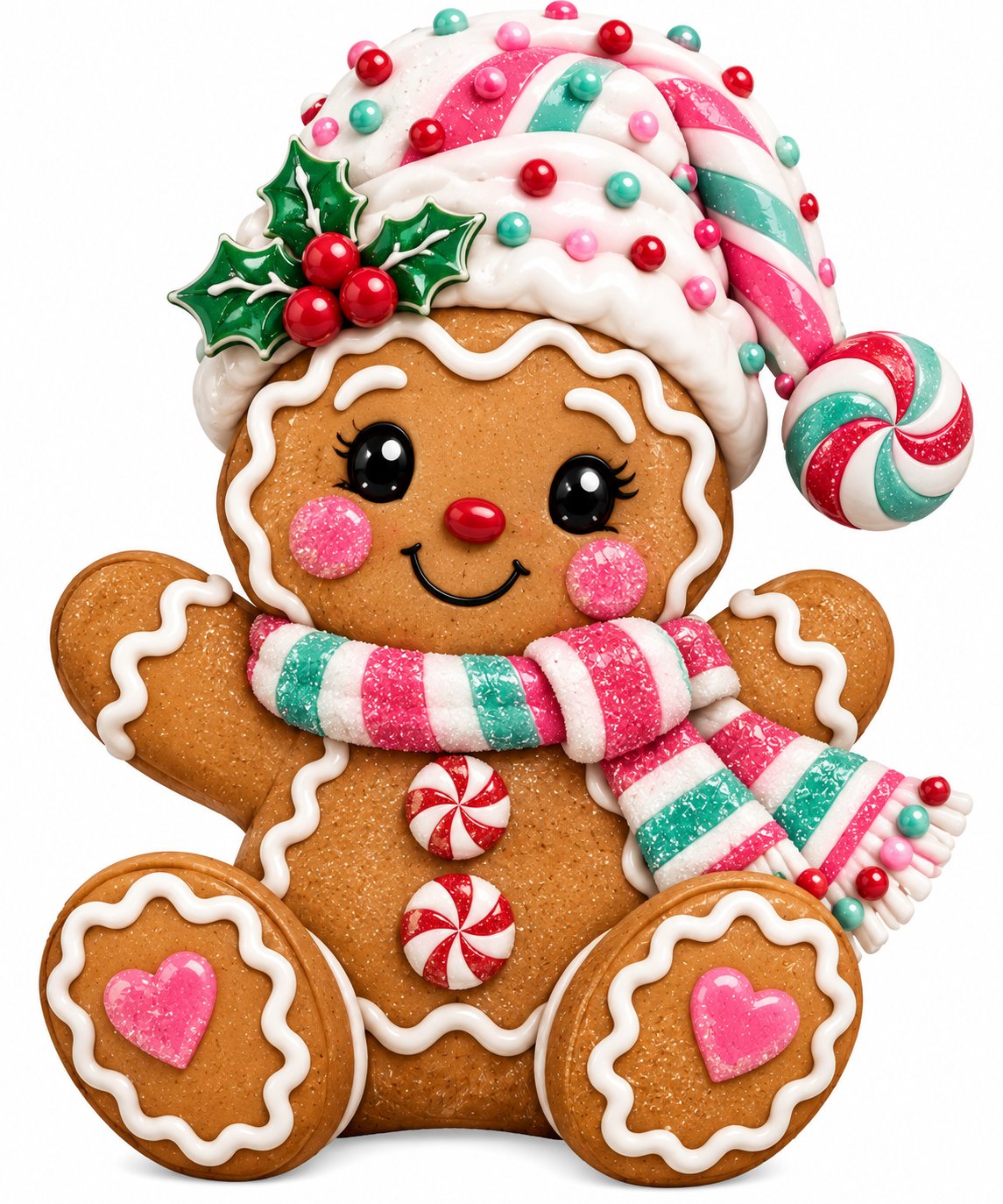 Pink Candy Gingerbread 14" Wood Wreath Sign - DCO-W-1561