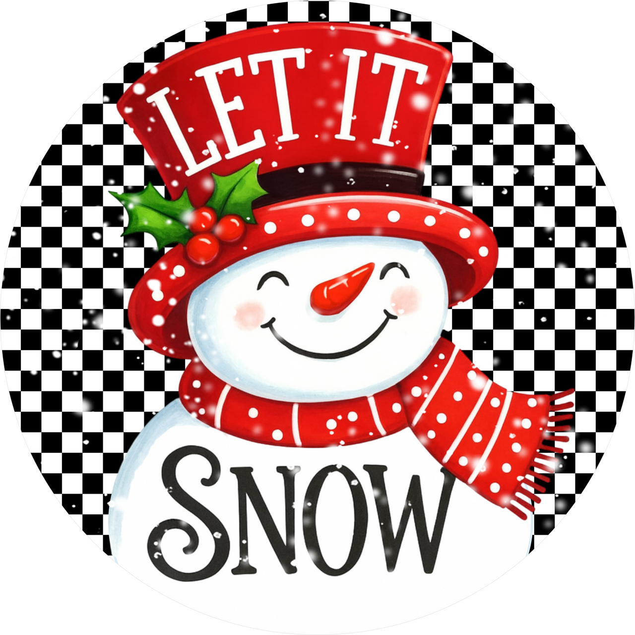 Snowman Let It Snow 10" Wood Wreath Sign - DECOE-5315-D