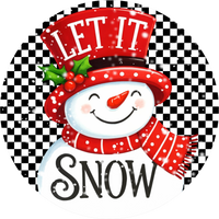 Thumbnail for Snowman Let It Snow 10" Wood Wreath Sign - DECOE-5315-D