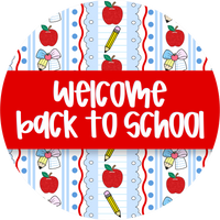 Thumbnail for Teacher Sign, Welcome Back To School, DECOE-5320-D, Sign For Wreath, 10
