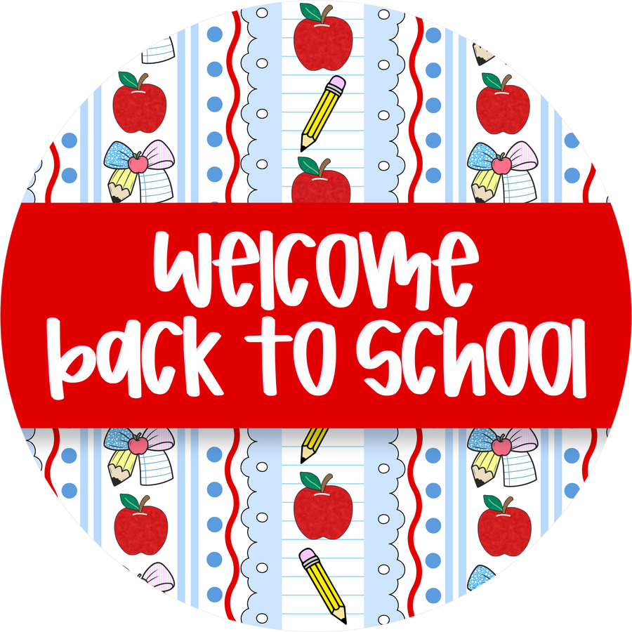 Teacher Sign, Welcome Back To School, DECOE-5320, 18" Door Hanger