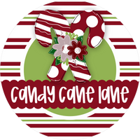 Thumbnail for Christmas Sign, Candy Cane Lane, DECOE-5321-D, Sign For Wreath, 10