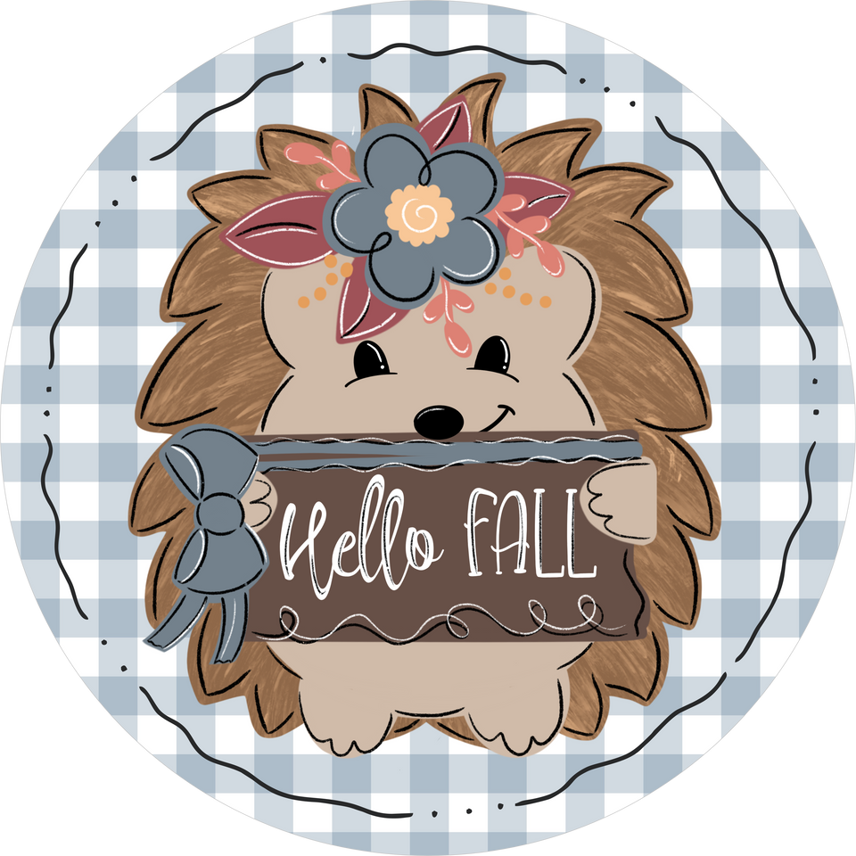Fall Sign, Hello Fall, DECOE-5322, Sign For Wreath, 10" Metal Sign