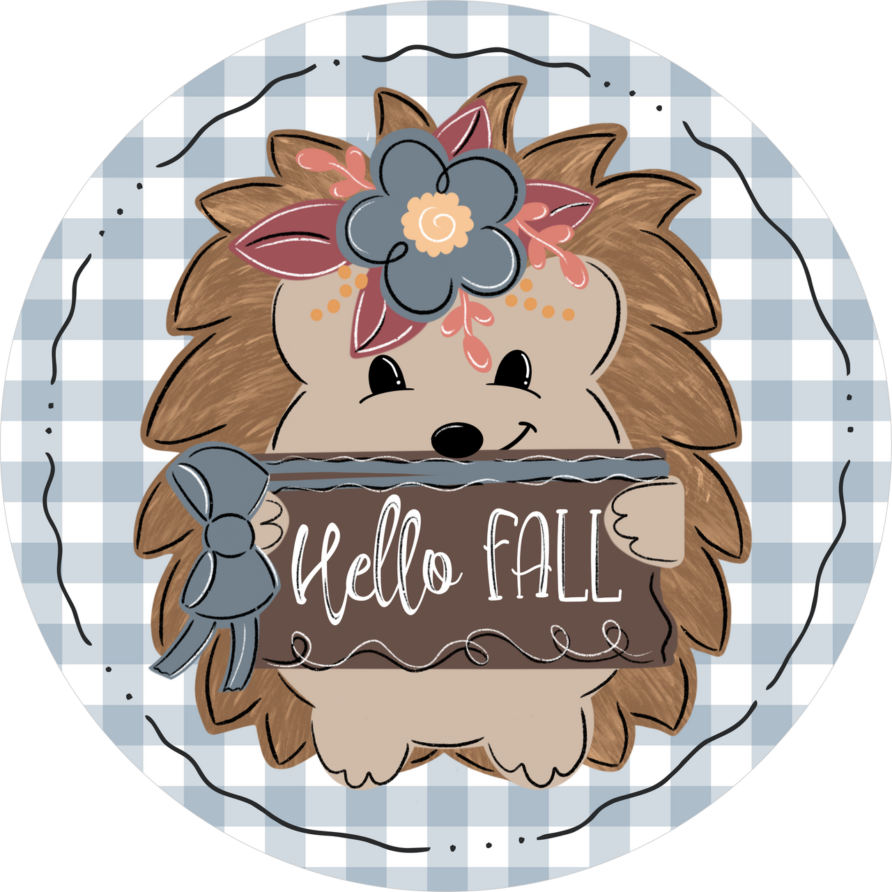Fall Sign, Hello Fall, DECOE-5322-D, Sign For Wreath, 10" Wood Sign