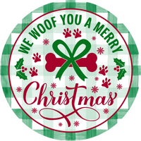 Thumbnail for Christmas Sign, Woof You Merry Christmas, DECOE-5325-D, Sign For Wreath, 10