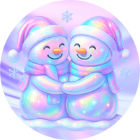 Thumbnail for Snowman Sign, Iridescent Color, DECOE-5326-D, Sign For Wreath, 10