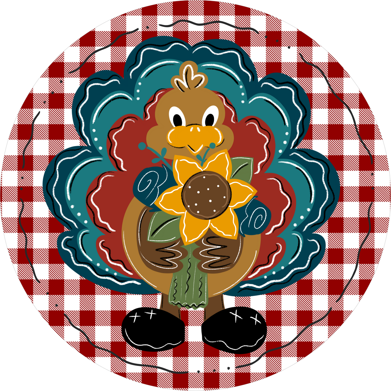 Fall Sign, Turkey Sign, DECOE-5329-D, Sign For Wreath, 10" Wood Sign