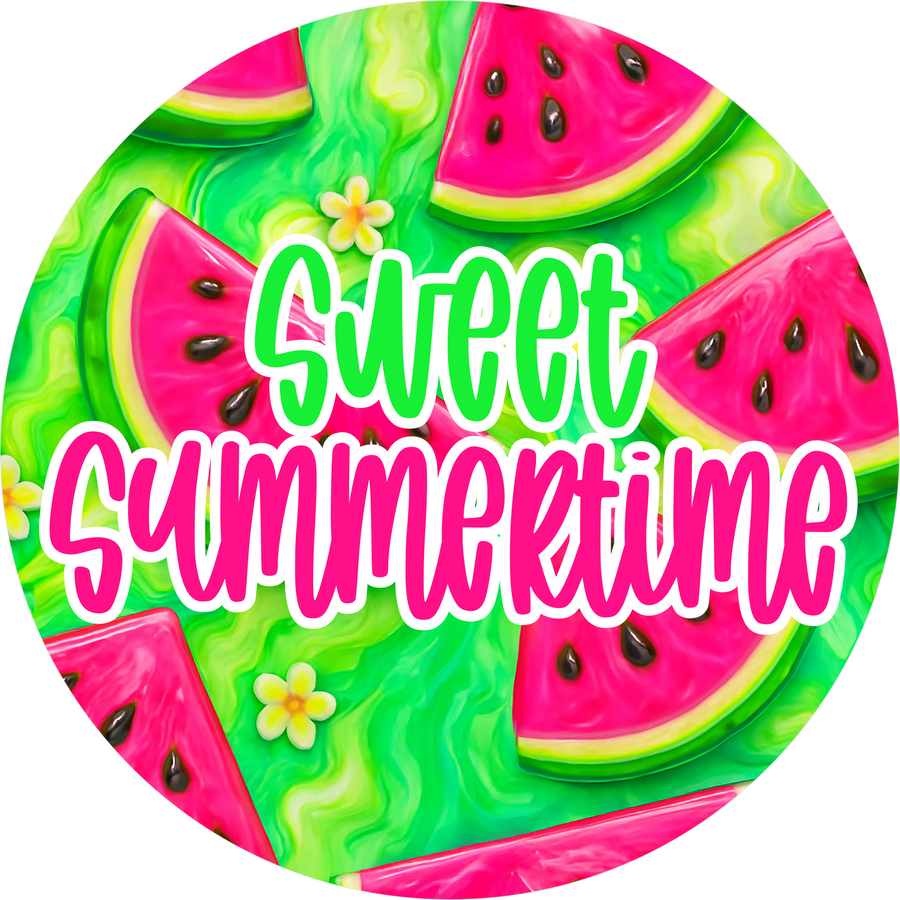 Summer Sign, Watermelon Sign, DECOE-5333, Sign For Wreath, 10" Metal Sign