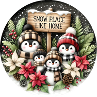 Thumbnail for Penguin Sign, Snow Place Like Home, DECOE-5343-D, Sign For Wreath, 10