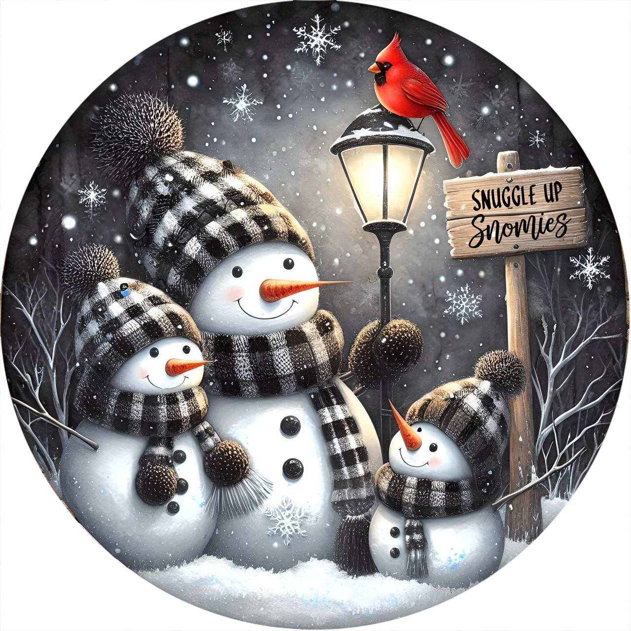 Snowman Sign, Snuggle Up, DECOE-5345-DH, 18" Door Hanger