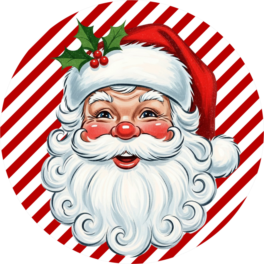 Christmas Sign, Santa Sign, DECOE-5348-D, Sign For Wreath, 10" Wood Sign