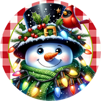 Thumbnail for Snowman Sign, DECOE-5361-D, Sign For Wreath, 10