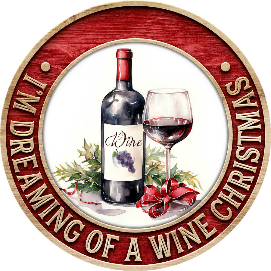 Christmas Sign, Wine Christmas, DECOE-5362-DH, 18" Door Hanger