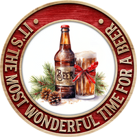 Thumbnail for Christmas Sign, Beer Christmas, DECOE-5363-D, Sign For Wreath, 10