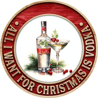 Thumbnail for Christmas Sign, Vodka Christmas, DECOE-5364-D, Sign For Wreath, 10