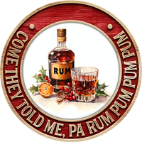 Thumbnail for Christmas Sign, Rum Christmas, DECOE-5365-D, Sign For Wreath, 10