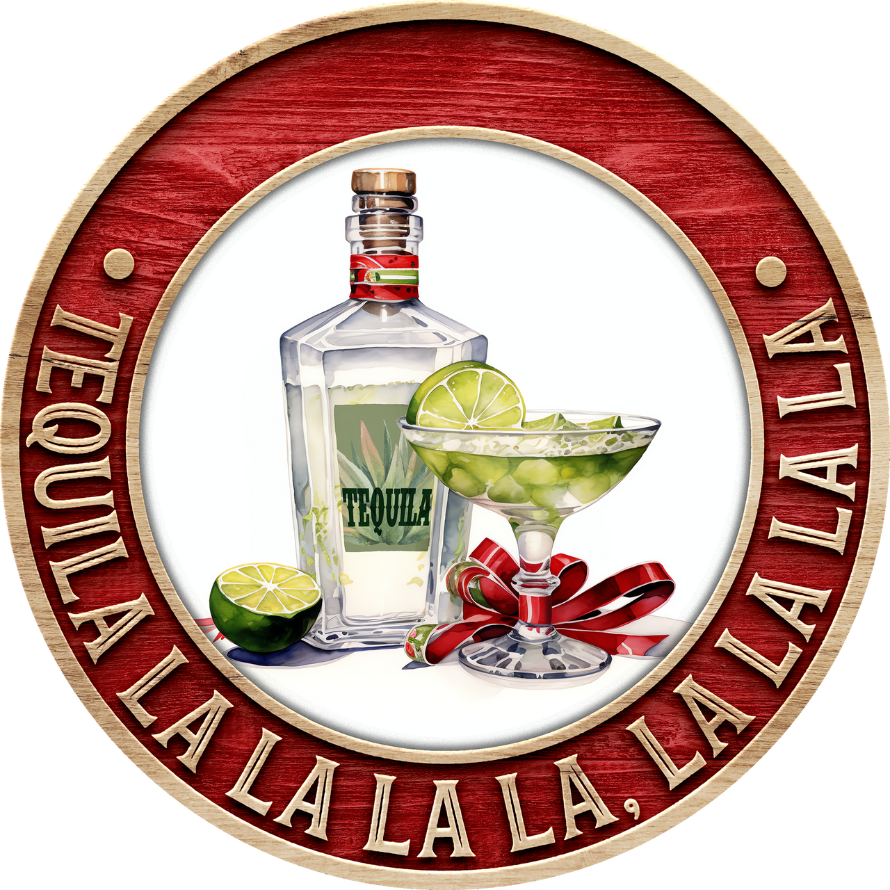 Christmas Sign, Tequila Christmas, DECOE-5367-D, Sign For Wreath, 10" Wood Sign