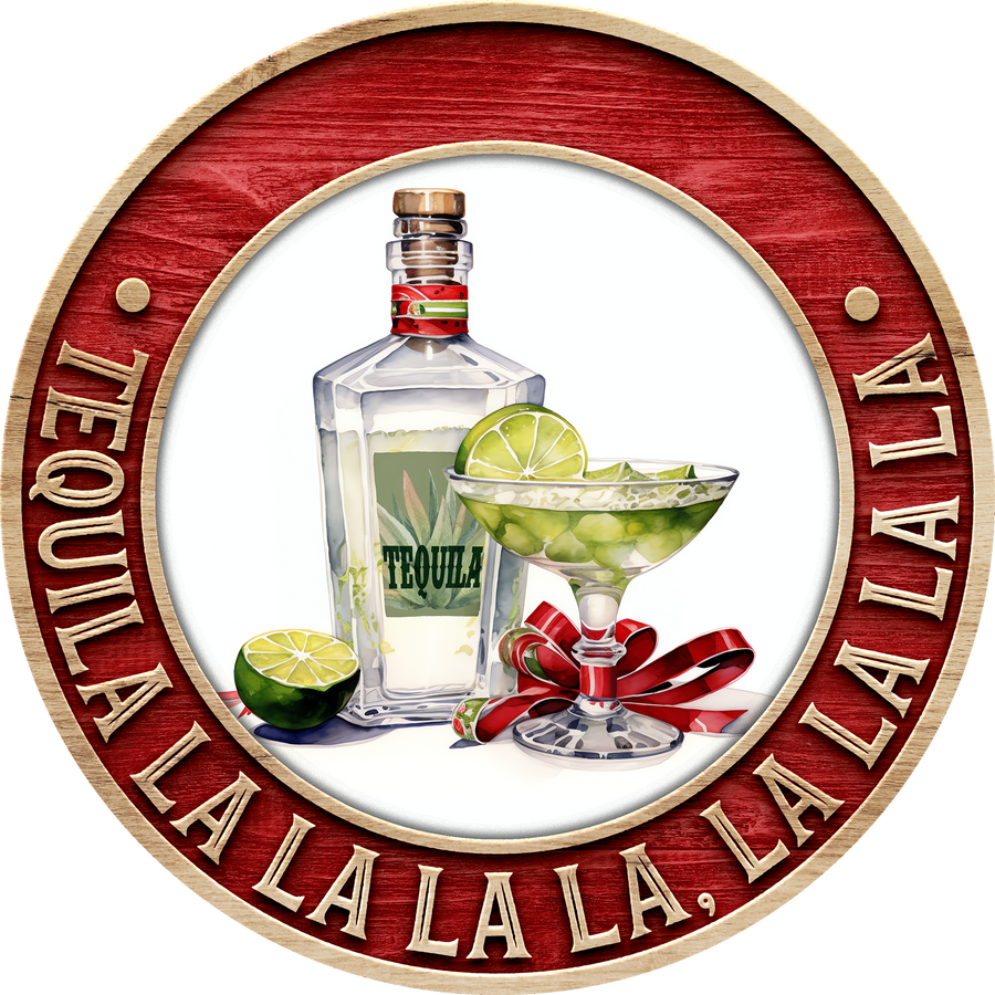 Christmas Sign, Tequila Christmas, DECOE-5367-D, Sign For Wreath, 10" Wood Sign