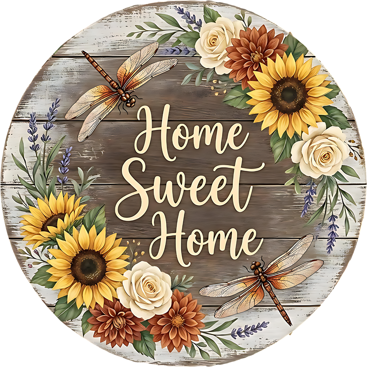 FUNDRAISER: Lily Grace Wood Wreath Sign - DECOE-5375-D