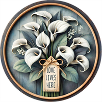 Thumbnail for FUNDRAISER: Lily Grace Wood Wreath Sign - DECOE-5376-D