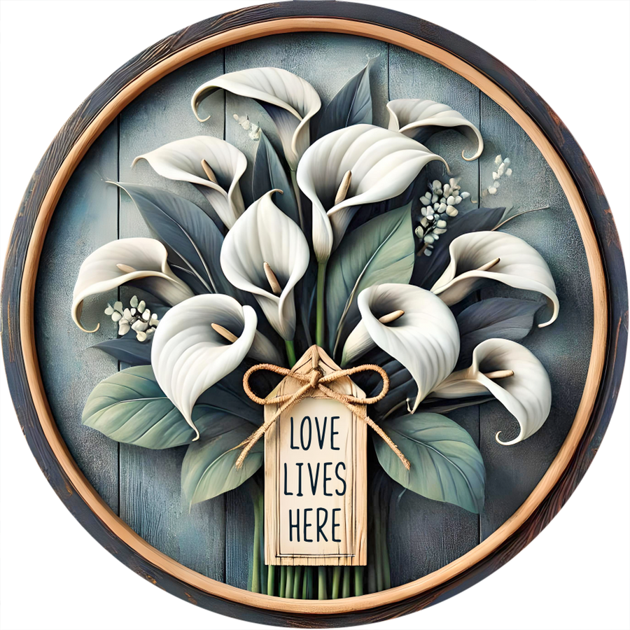 FUNDRAISER: Lily Grace Wood Wreath Sign - DECOE-5376-D