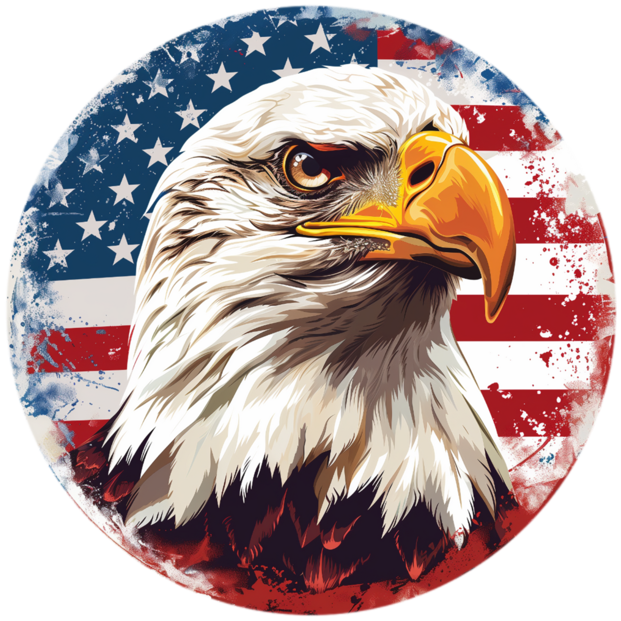 Patriotic Eagle For Door 18" Wood Door Hanger - DECOE-5405-DH