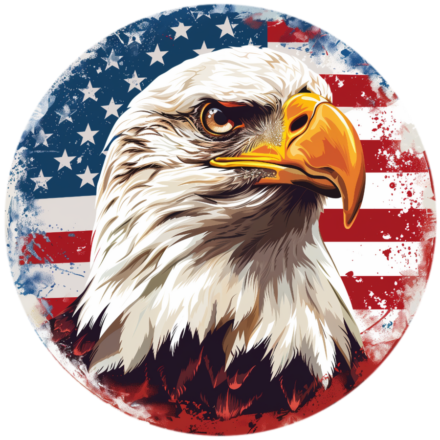 Patriotic Eagle For Door 18" Wood Door Hanger - DECOE-5405-DH