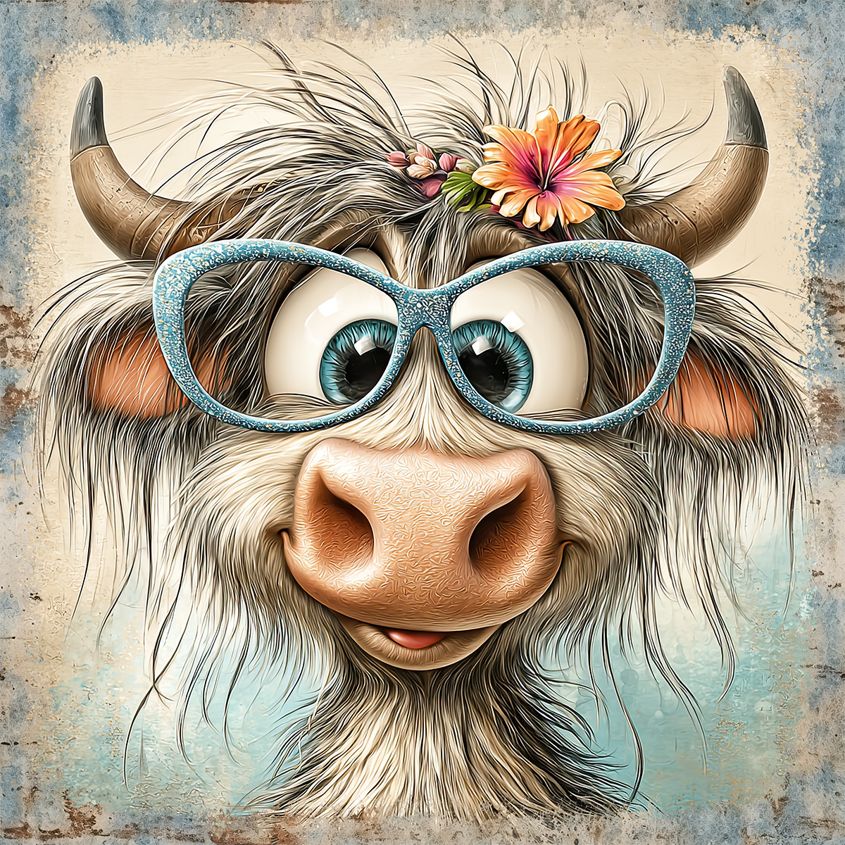 Quirky Cow 10x10" Metal Wreath Sign - DECOE-5418