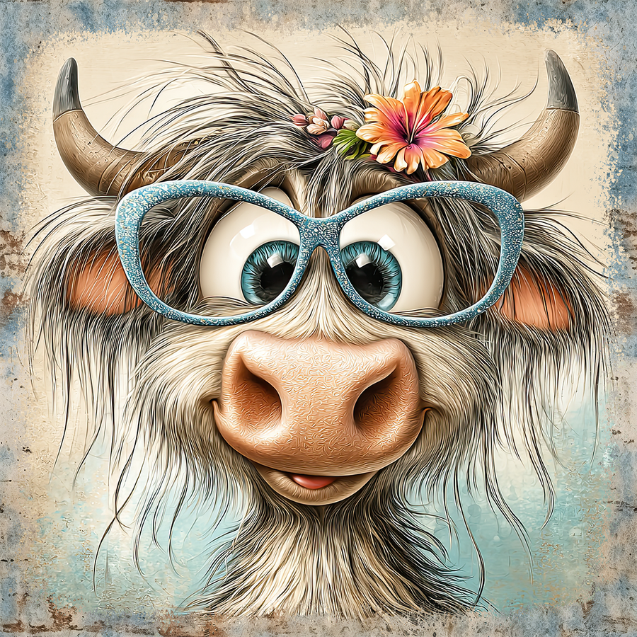 Quirky Cow 10x10" Metal Wreath Sign - DECOE-5418