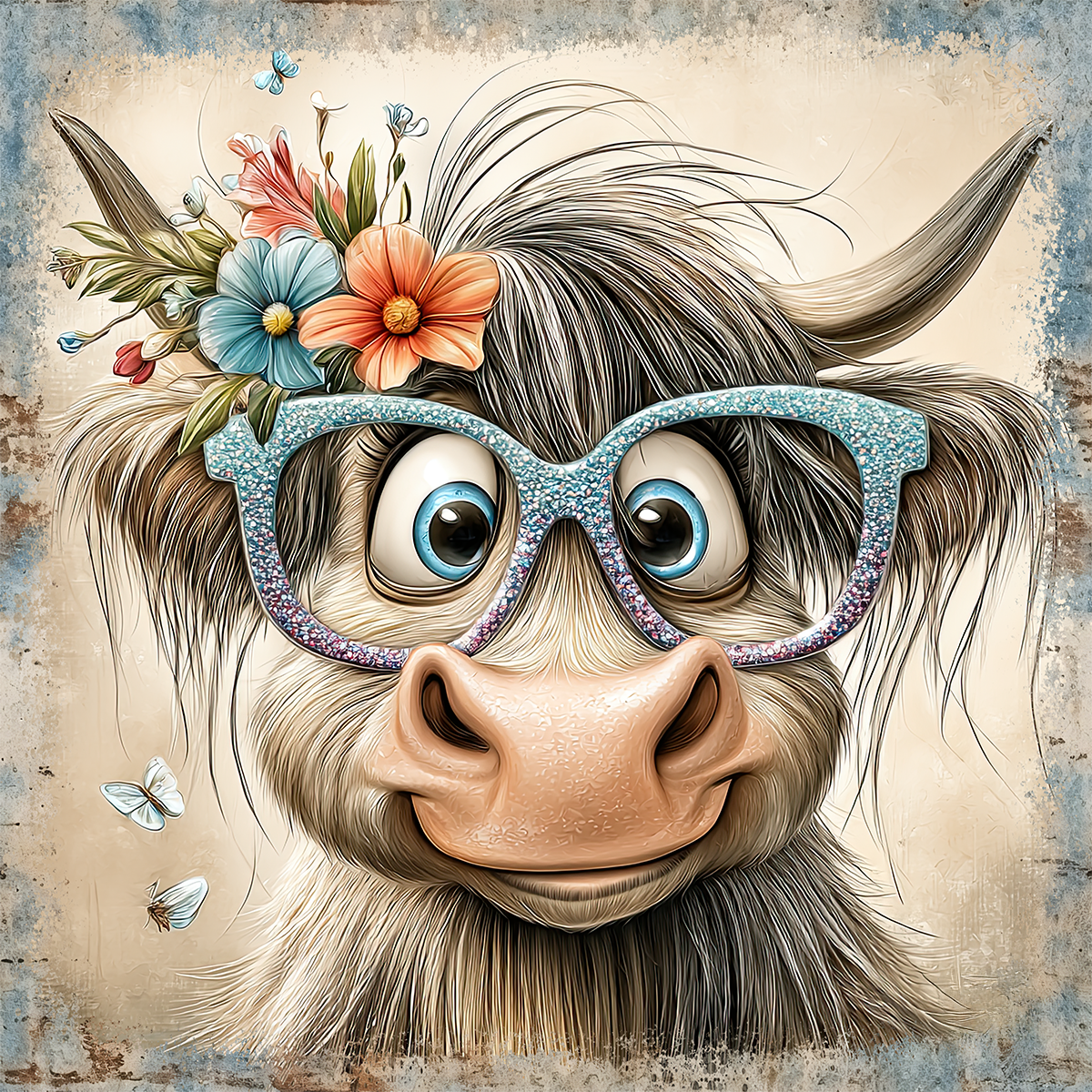 Quirky Cow 10x10" Metal Wreath Sign - DECOE-5419