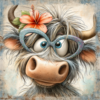 Thumbnail for Quirky Cow 10x10" Metal Wreath Sign - DECOE-5420