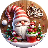 Thumbnail for Christmas Gnome Santa 18" Wood Door Hanger - DECOE-5425-DH