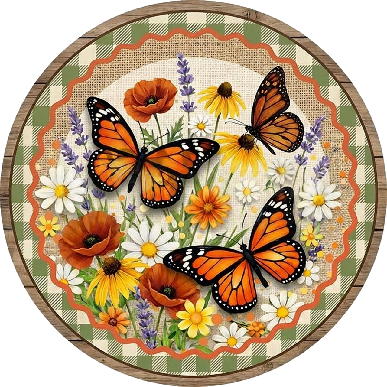 Monarch Butterfly 10" Wood Wreath Sign - DECOE-5427-D