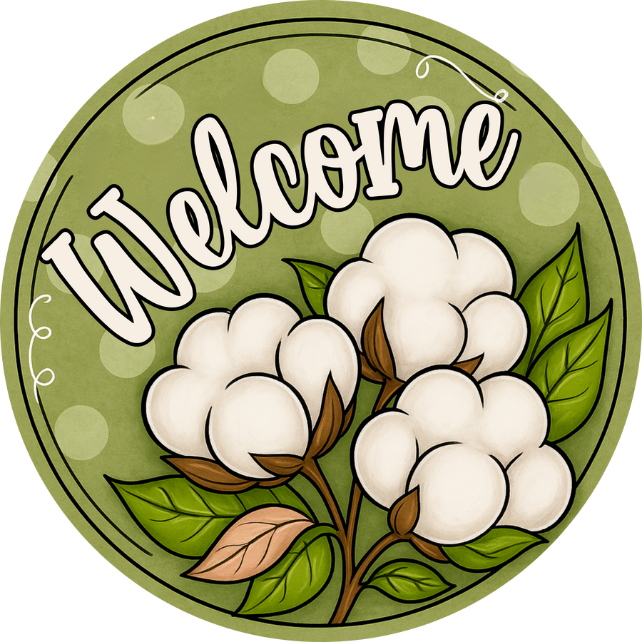 Welcome Cotton 18" Wood Door Hanger - DECOE-5434-DH