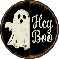 Thumbnail for Hey Boo Ghost 10" Wood Wreath Sign - DECOE-5436-D